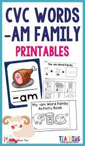 Cvc Am Words Word Family Activities Word Families Cvc Words