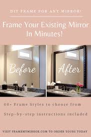 Framing strips cut by scoring the strip at the desired length with a razor utility knife. Frame My Mirror Diy Kits Diy Bathroom Decor Mirror Frame Kits Mirror Frame Diy