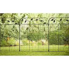 Amagabeli Decorative Garden Fence 44in X 6ft Coated Metal Outdoor Rustproof Landscape Wrou Steel Fence Panels Decorative Garden Fencing Decorative Fence Panels