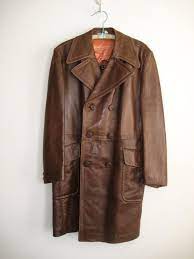 1970s Cortefiel Spain Men S Brown Leather Mod Coat Jacket Etsy Mad Men Fashion Coat Coats Jackets