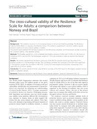 PDF) The cross-cultural validity of the Resilience Scale for Adults: A  comparison between Norway and Brazil