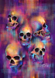 Neon Skulls Painting On Ipad Pro And Apple Pencil Using Procreate App Neon Skulls Art Illustration Design Color Paint Ipad Skull Painting Art Apple Art