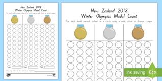 New Zealand Winter Olympics Medal Count Worksheet 2018