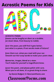 Funny Acrostic Poems And Acrostic Poetry