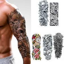 Fanrui 24 sheets cool super large full arm temporary tattoo sleeve for men with 8 sheets full sleeve temporary tattoos for women thigh, 16 sheets large flower eagle compass adults tribal tiger tatoo 24 count (pack of 1) Tattoo Sleeves Women For Sale Ebay