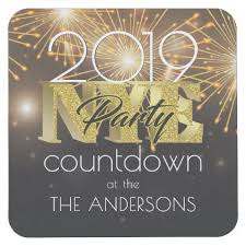 New Year S Eve Party Modern Bold Gold Fireworks Square Paper Coaster Zazzle Com Square Paper New Years Eve Party Paper Coaster