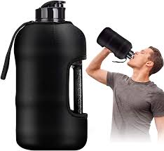 How to convert fluid ounces to gallons? Amazon Com Kaptron Gym Water Bottle With Case Bodybuilding Water Bottle Strong Durable 2 2 Litre Water Bottle With Handle Bpa Free Large Half Gallon Sports Water Bottles Black Sports Outdoors
