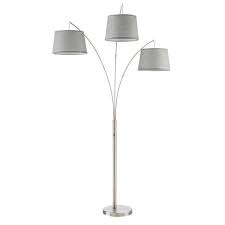 Kira Home Akira 78 5 Modern 3 Light Arc Floor Lamp With 3 Way Switch Gray Burlap Shades Brushed Nickel Finish Walmart Com Floor Lamp Arc Floor Lamps Modern Arc Floor Lamp