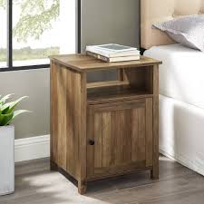 Best Buy Walker Edison Farmhouse Groove Door Side Table Cabinet Reclaimed Barnwood Bbf18crastro In 2020 Side Table Wood Modern End Tables Reclaimed Barn Wood