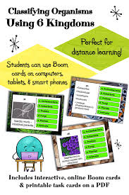 Distance Learning Classify 6 Kingdom Task Cards Printable Digital Activity In 2020 Free Science Worksheets Task Cards Learning Sites
