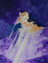 Paint the bottom of the clouds with the titanium white but allow it to blend with the ultramarine blue. Hand Painted Original Purple Storm Clouds Acrylic Painting Etsy