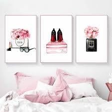 Fashion Wall Artparis Illustrationparis Wall Artset Of 3 Etsy Pink Wall Art Fashion Wall Art Pink Peonies Print