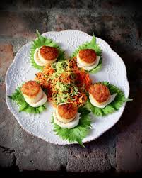 Scallop Amuse Bouche Miso Aioli Shiso Shiso No Cook Meals Bariatric Eating
