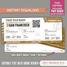 Editable Airplane Boarding Pass Glitter Gold Surprise Trip Etsy Ticket Design Trip Boarding Pass