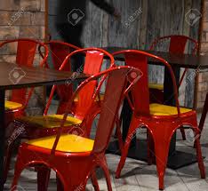 All of our plastic restaurant furniture is graded for commercial use, so you have to worry about replacing anything in a couple years. Colourful Table And Chairs Ready For A Cafe Or Restaurant Summer Stock Photo Picture And Royalty Free Image Image 117691479