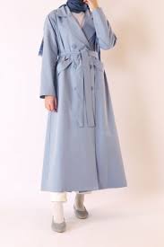 Arkasi Dugmeli Trenckot Acik Mavi Thumbnail Fashion Design Clothes Women Blouses Fashion Ladies Blouse Designs