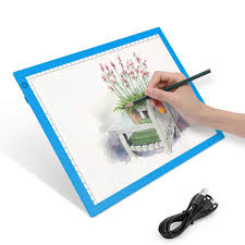 Led Light Pad A4 Ultra Thin Portable Light Box Tracer For Diamond Painting Artcraft Drawing Sketching Usb Light Board Dimmable Brightness Bright Pad Gift For Artist Engineer Doctor Animator Blue