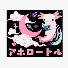 Space Axolotl Kawaii/Vaporwave Aesthetic/Pastel Goth Pink/Japanese Kanji  Fashion/Japan Anime Manga