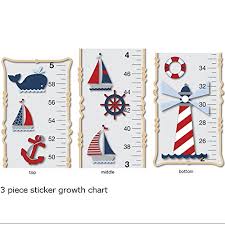 Growth Chart Nautical Ocean Boat Whale Anchor Wall Decals