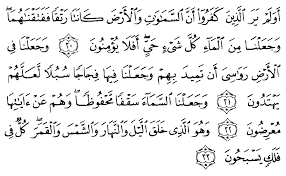 30 do the disbelievers not see that the heavens and the earth were one mass, and we tore them apart? Tafsir Ibnu Katsir Surah Al Anbiyaa Ayat 30 33 Alqur Anmulia