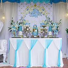 Amazon Com Baby Blue Table Skirt 14ft Tulle Table Cloth Tutu Table Skirt For Baby Shower Boy Wedding Birthday In 2020 Banquet Table Decorations Tutu Table Tulle Table