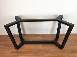 Everything from wrought iron to steel welded legs can be used, in every unique design you can think of. Metal Table Base Legs 51 Modern Trestle Style Matte Black For Dining Table Top Ebay