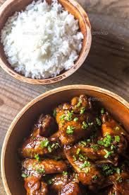 Bowl Of Teriyaki Chicken Wings With Rice Grilled Chicken Recipes Teriyaki Chicken Wings Cooking Chicken Wings