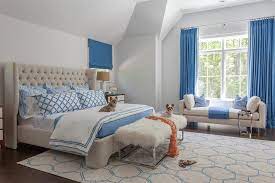 Differing shades of brown in a variety of textures add dimension: Blue And Beige Bedrooms Design Ideas