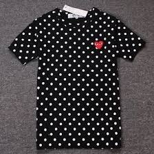 Black And White Polka Dot Short Sleeve Shirt 4 Sizes Black 2016 Comme Des Garcons Cdg Play Dot Short Sleeve T Shirt Wanita