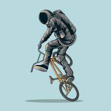 Astronaut Freestyle Bmx Bike Illustratio Free Vector Freepik Freevector Hand Character Cartoon Comic Bike Illustration Bmx Freestyle Bmx Bikes