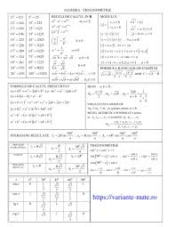 În ceea ce privește subiectul i de la proba de matematică elevii au avut de rezolvat în total 6 itemi de tip grilă. Matematica Bacalaureat Evaluare Nationala Variante Rezolvateformule Algebra Trigonometrie Gimnaziu Matematica Bacalaureat Evaluare Nationala Variante Rezolvate