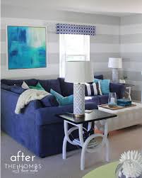 For a living room with big windows, glass walls, and a great deal of natural sunshine, you can stress the brightness with basic the apparent appeal of turquoise lays in that romantic picture of white sandy beaches and blue turquoise waters on a memorable vacation. Navy Turquoise Family Room Reveal The Homes I Have Made