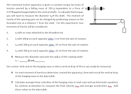 solved physics lab torque moment of inertia below is