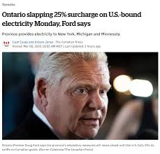 The following are states that receive some of their electrical power from  Canada. How could this affect Americans? We have to wait based