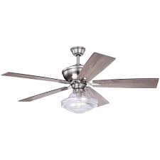 We show you how to replace an existing light fixture in an old plaster and lath ceiling with a new ceiling fan and a ceiling fan rated box. Huntley 52 In Satin Nickel Farmhouse Indoor Ceiling Fan With Schoolhouse Led Light Kit And Remote Overstock 28377791