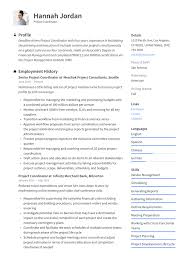 project coordinator resume & writing