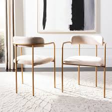 There are 219 cream metal chair for sale on etsy, and they cost 121,53 $ on average. Glamorous Gold Metal Upholstered Dining Chairs Cream Fabric Lightweight Modern Furniture For Dining Room For Sale Online Awesome Decors
