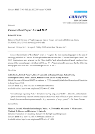1 cancer friendship behavior with friends. Pdf Cancers Best Paper Award 2015