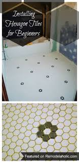Remodelaholic Installing Hexagon Tile For Beginners Hexagon Tiles Hexagon Hexagon Tile Bathroom