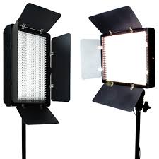 2 X 500 Led Light Panel Kit Photography Video Studio Lighting Dimmer Mount Photo Ebay