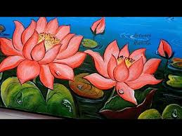 Easy one hoot painting that is simple for every level of new painter. How To Paint Lotus And Leaves In Acrylics Pink Lotus Flower Painting Acrylic Painting Tutorial Youtube