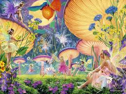 Fairy Mushroom Land Unicorn And Fairies Fairy Paintings Posters Art Prints