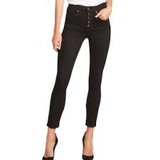 Veronica Beard Womens Debbie Button Fly High Rise Skinny Jeans Size 14  Black