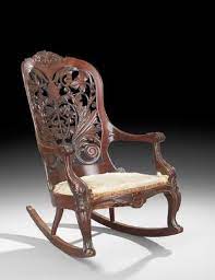 American Rococo Revival Mahogany Rocking Chair Rocking Chair Antique Rocking Chairs Rococo Chair
