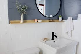 Maybe you would like to learn more about one of these? Small Bathroom Makeover With Painted Tile And Painted Floors Lushes Curtains Blog