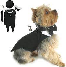 Formal Black Tails Tuxedo With Top Hat Charm Wedding Suit Harness Set Dog Tuxedo Dog Suit Dog Harness