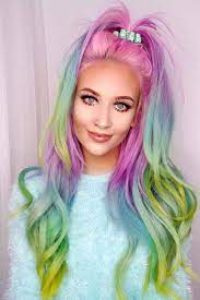 33 Rainbow Hair Styles To Look Like A Unicorn Hair Styles Hair Pictures Unicorn Hair Color