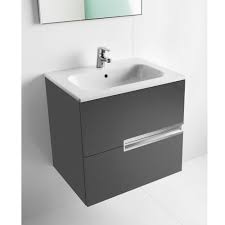 Shop online for all your home improvement needs: Roca Victoria N Unik 685mm Wall Hung Vanity Unit With Basin In Gloss Anthracite Grey