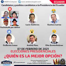 También habrá que elegir asambleístas nacionales, provinciales y parlamentarios andinos. Andes Cotopaxi Encuesta Candidatos Y Posibles Facebook