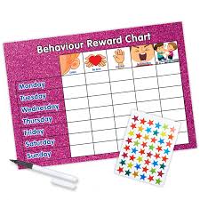 Reward Chart Behaviour A4 Dark Pink Glitter Funky Monkey House